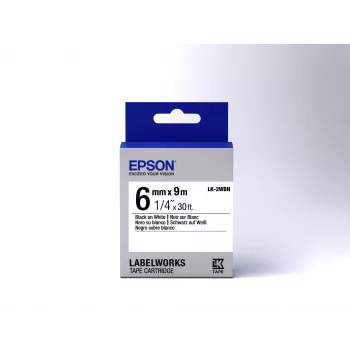 Cartucho de etiquetas Epson Standard LK-2WBN preto/branco 6 mm (9 m)