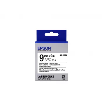 Cartucho de etiquetas Epson Strong Adhesive LK-3WBW preto/branco 9 mm (9 m)