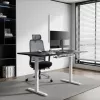 Mesa de altura ajustável up up B-57051PT/W-IA-ED22-60M — tampo branco, pernas pretas, altura ajustável