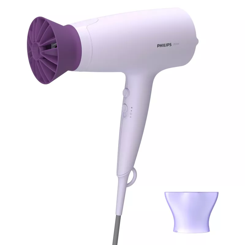 Secador de cabelo Philips BHD341/10 2100 W, roxo, 6 velocidades, 6 níveis de temperatura, função frio, concentrador