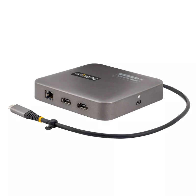 StarTech.com Dock USB-C, HDMI duplo 4K 60Hz, compatível com Macbook Pro (M1/M2/M3/M4) e Windows, hub USB-A/USB-C 10Gbps, 100W Power Delivery, GbE, SD, cabo de 56cm