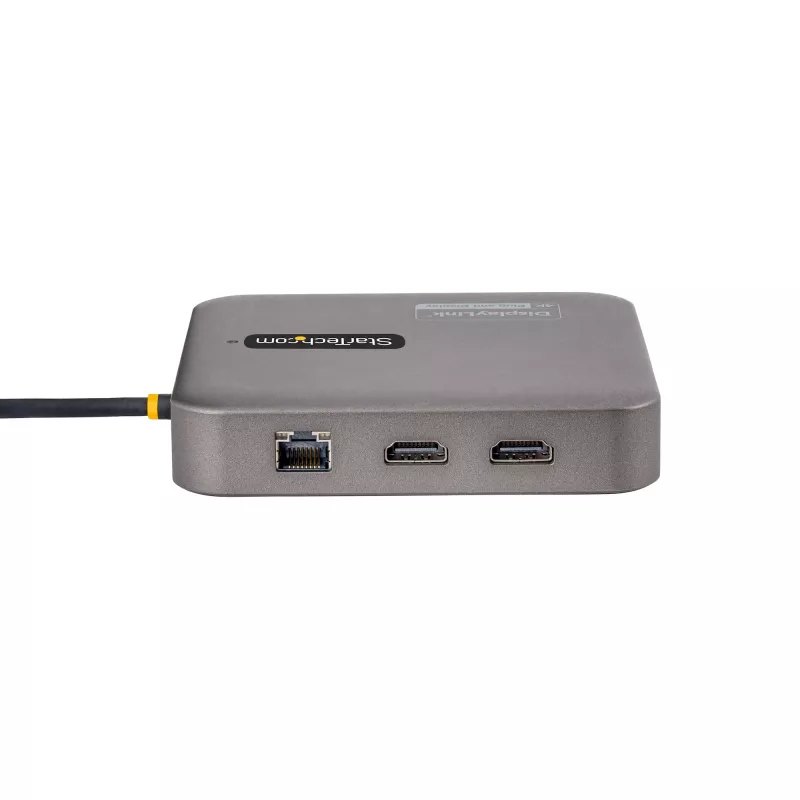 StarTech.com Dock USB-C, HDMI duplo 4K 60Hz, compatível com Macbook Pro (M1/M2/M3/M4) e Windows, hub USB-A/USB-C 10Gbps, 100W Power Delivery, GbE, SD, cabo de 56cm