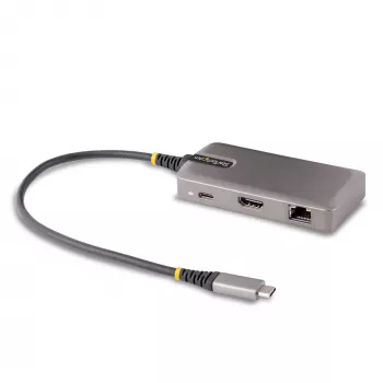 Adaptador multiporta USB-C StarTech.com – HDMI 4K 60Hz – HDR – Hub USB 3.0 de 2 portas 5Gbps – Power Delivery Pass-Through 100W – GbE – Certificado Works with Chromebook – Windows/macOS