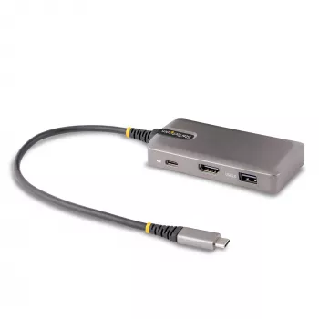 StarTech.com Adaptador multiporta USB-C - HDMI 4K 60Hz com HDR - hub USB de 3 portas - 100W Power Delivery Pass-Through - certificado Works With Chromebook - Windows/macOS/iPadOS/Android™