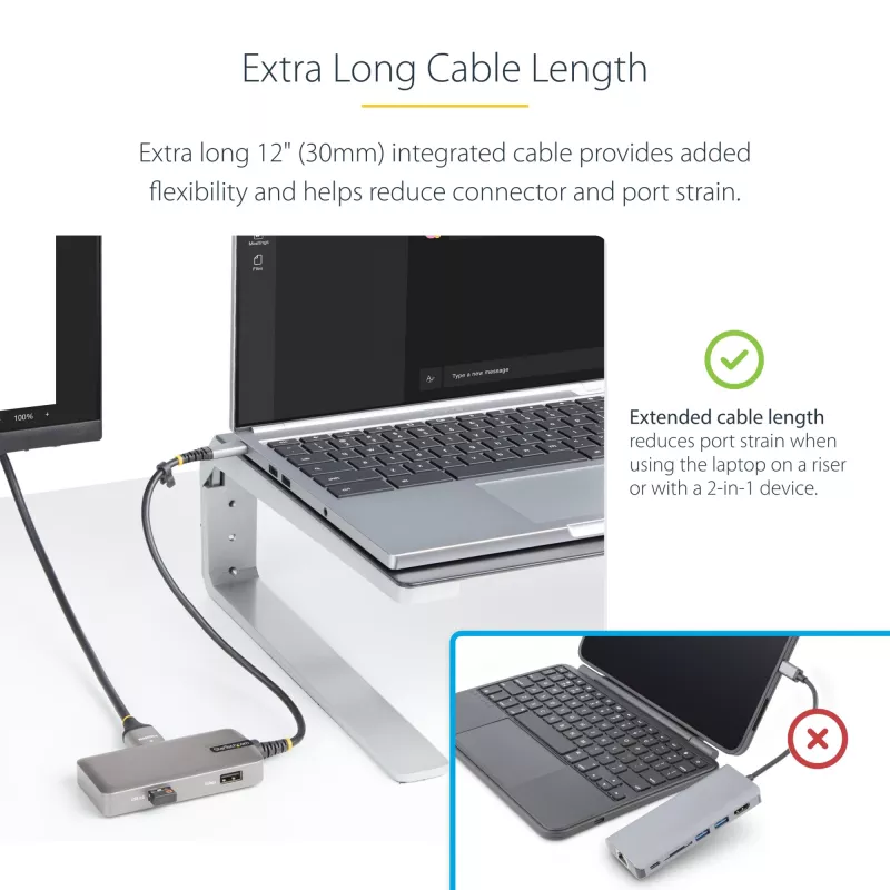 StarTech.com Adaptador multiporta USB-C - HDMI 4K 60Hz com HDR - hub USB de 3 portas - 100W Power Delivery Pass-Through - certificado Works With Chromebook - Windows/macOS/iPadOS/Android™
