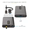StarTech.com Adaptador USB-C para HDMI duplo – USB-C ou A para 2x HDMI – 4K 60Hz – 100W Power Delivery Pass-Through – cabo integrado de 30 cm (1ft) – conversor USB para HDMI multi-monitor para portátil – TAA