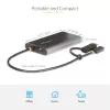 StarTech.com Adaptador USB-C para HDMI duplo – USB-C ou A para 2x HDMI – 4K 60Hz – 100W Power Delivery Pass-Through – cabo integrado de 30 cm (1ft) – conversor USB para HDMI multi-monitor para portátil – TAA