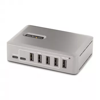 StarTech.com Hub USB-C de 10 portas - 8x USB-A/2x USB-C - Self-Powered com fonte de alimentação de 65W - USB 3.1 10Gbps - hub USB para desktop/portátil com cabo de bloqueio de 3ft certificado USB-IF, hub USB C