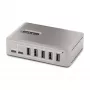 StarTech.com Hub USB-C de 10 portas - 8x USB-A/2x USB-C - Self-Powered com fonte de alimentação de 65W - USB 3.1 10Gbps - hub USB para desktop/portátil com cabo de bloqueio de 3ft certificado USB-IF, hub USB C