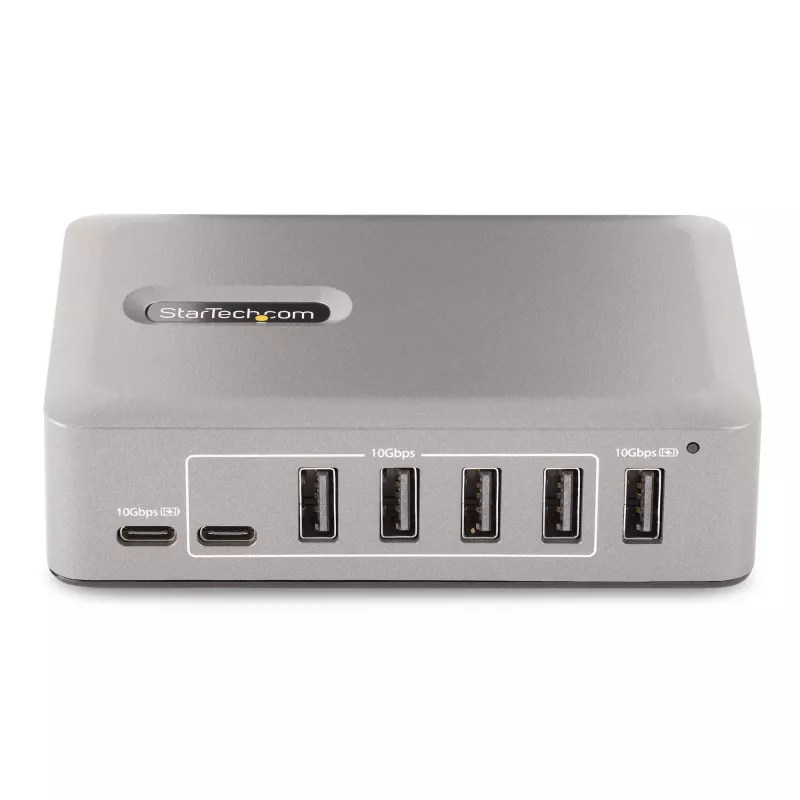 StarTech.com Hub USB-C de 10 portas - 8x USB-A/2x USB-C - Self-Powered com fonte de alimentação de 65W - USB 3.1 10Gbps - hub USB para desktop/portátil com cabo de bloqueio de 3ft certificado USB-IF, hub USB C