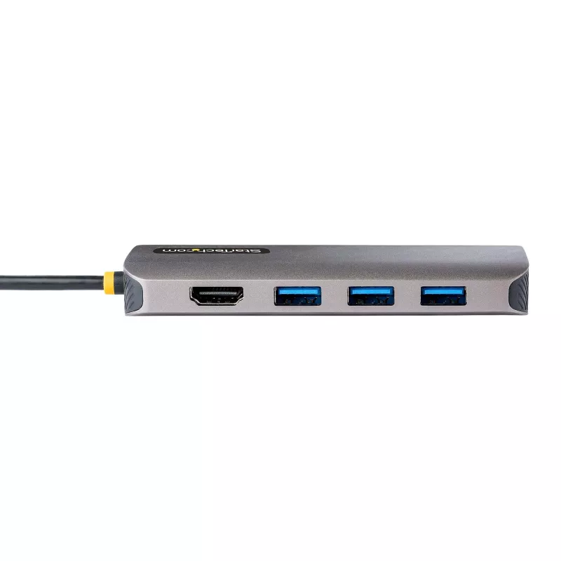 StarTech.com Adaptador multiporta USB-C – vídeo HDMI 4K 60Hz, hub USB-A de 3 portas 5Gbit/s, 100W USB Power Delivery Pass-Through/GbE/SD/MicroSD, cabo de 30cm, dock portátil para portátil