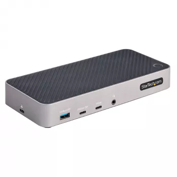 StarTech.com Dock USB-C para três monitores - Dock USB-C HDMI/DP triplo 4k - hub USB 5x - GbE - 100W PD - dock universal multi-monitor - compatível com Thunderbolt 3/4
