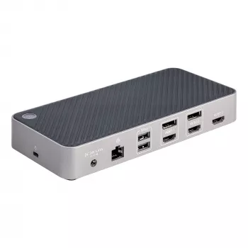 StarTech.com Dock USB-C para três monitores - Dock USB-C HDMI/DP triplo 4k - hub USB 5x - GbE - 100W PD - dock universal multi-monitor - compatível com Thunderbolt 3/4