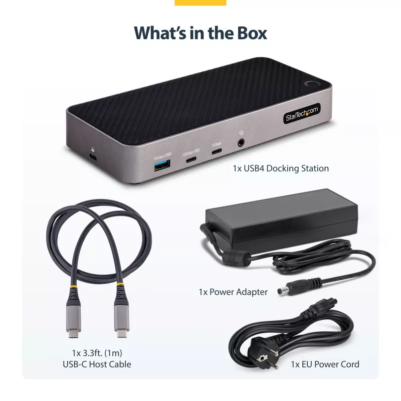 StarTech.com Dock USB-C para três monitores - Dock USB-C HDMI/DP triplo 4k - hub USB 5x - GbE - 100W PD - dock universal multi-monitor - compatível com Thunderbolt 3/4