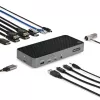 StarTech.com Dock USB-C para três monitores - Dock USB-C HDMI/DP triplo 4k - hub USB 5x - GbE - 100W PD - dock universal multi-monitor - compatível com Thunderbolt 3/4
