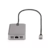 StarTech.com Adaptador multiporta USB-C para três monitores, HDMI e DisplayPort duplo 4K 60Hz + 4K 30Hz, hub USB de 3 portas 10Gbps, 100W PD Pass-Through, GbE, dock de viagem, Windows e ChromeOS