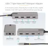 StarTech.com Adaptador multiporta USB-C para três monitores, HDMI e DisplayPort duplo 4K 60Hz + 4K 30Hz, hub USB de 3 portas 10Gbps, 100W PD Pass-Through, GbE, dock de viagem, Windows e ChromeOS