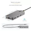 StarTech.com Adaptador multiporta USB-C para três monitores, HDMI e DisplayPort duplo 4K 60Hz + 4K 30Hz, hub USB de 3 portas 10Gbps, 100W PD Pass-Through, GbE, dock de viagem, Windows e ChromeOS