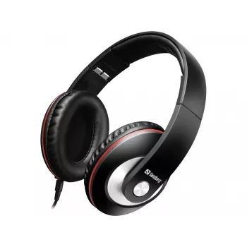 Sandberg Play'n Go Headset preto, com fios, chamadas/música, 20 - 20000 Hz, 430 g, headset, preto