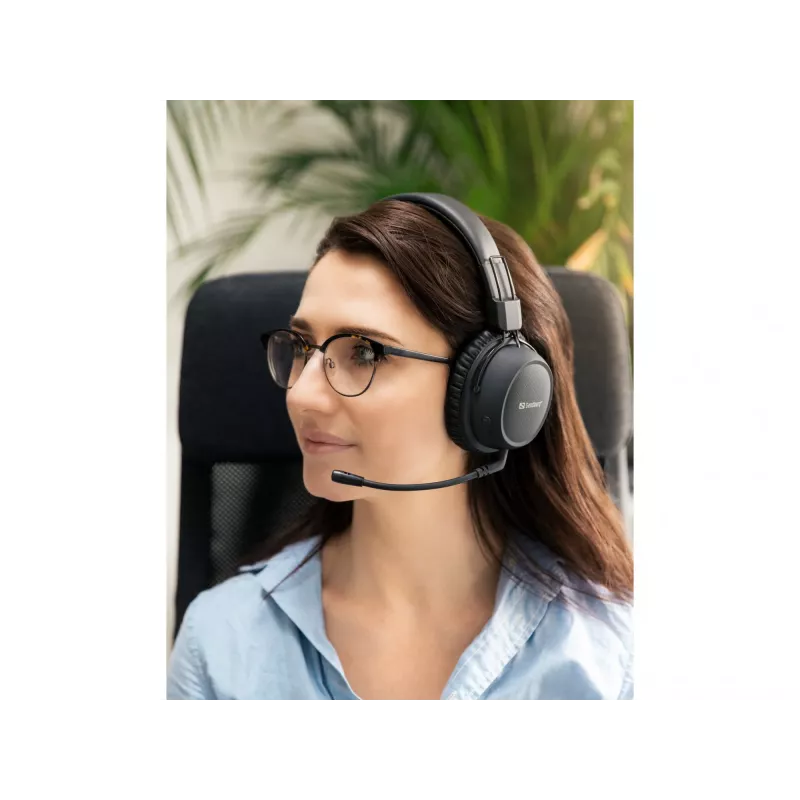 Sandberg Headset sem fios ANC FlexMic, sem fios, gaming, 20 - 20000 Hz, 211 g, headset, preto