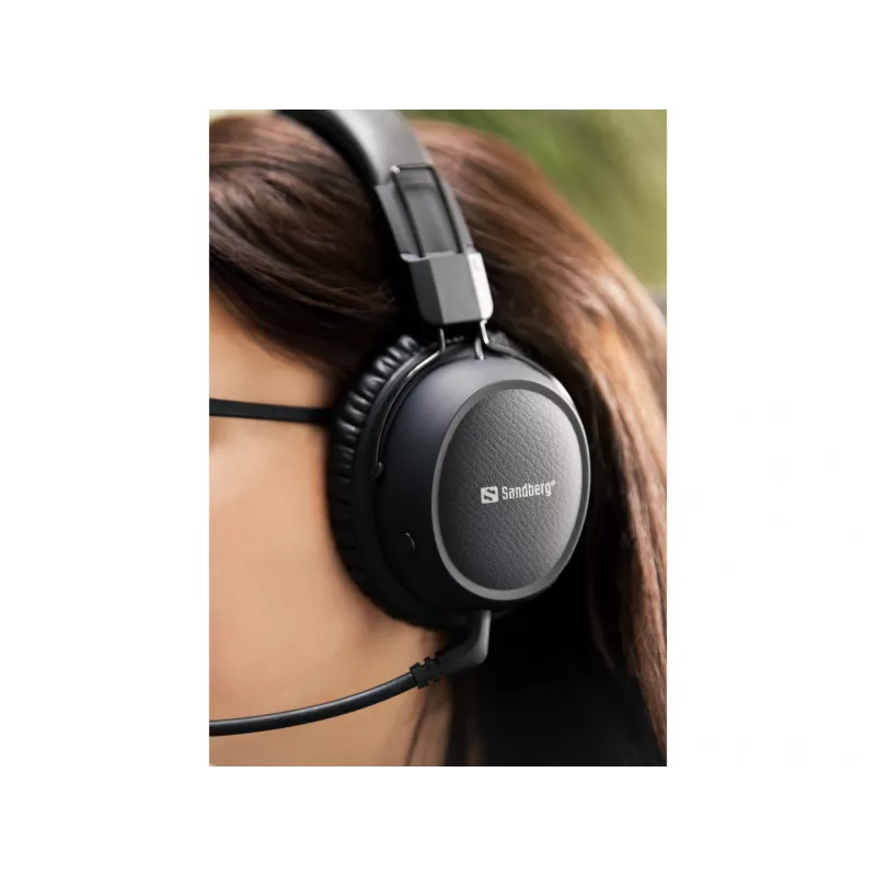 Sandberg Headset sem fios ANC FlexMic, sem fios, gaming, 20 - 20000 Hz, 211 g, headset, preto