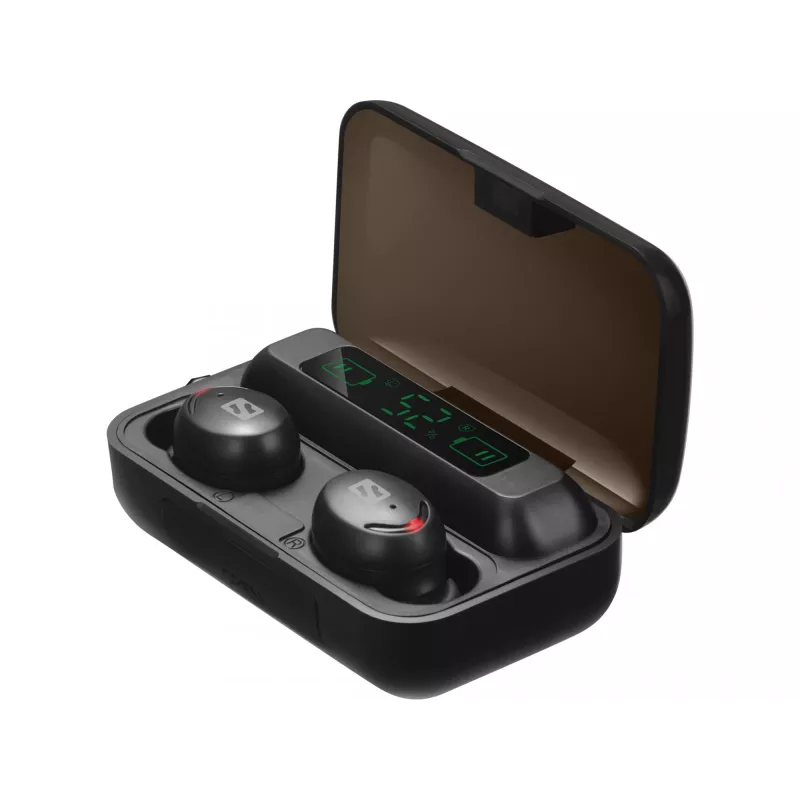 Sandberg Earbuds sem fios + powerbank, True Wireless Stereo (TWS), 20 - 20000 Hz, chamadas/música, headset, preto