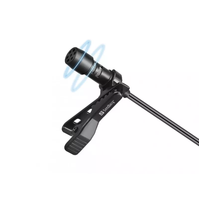 Sandberg Microfone de clipe USB Streamer, microfone lavalier/de lapela, -38 dB, 50 - 18000 Hz, 16 Bit, 48 kHz, 84 dB