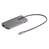 StarTech.com Adaptador multiporta USB-C, vídeo HDMI 4K 60Hz, hub USB de 3 portas 5Gbps, 100W Power Delivery Pass-Through, GbE, cabo de 30 cm, mini dock de viagem, dock para portátil