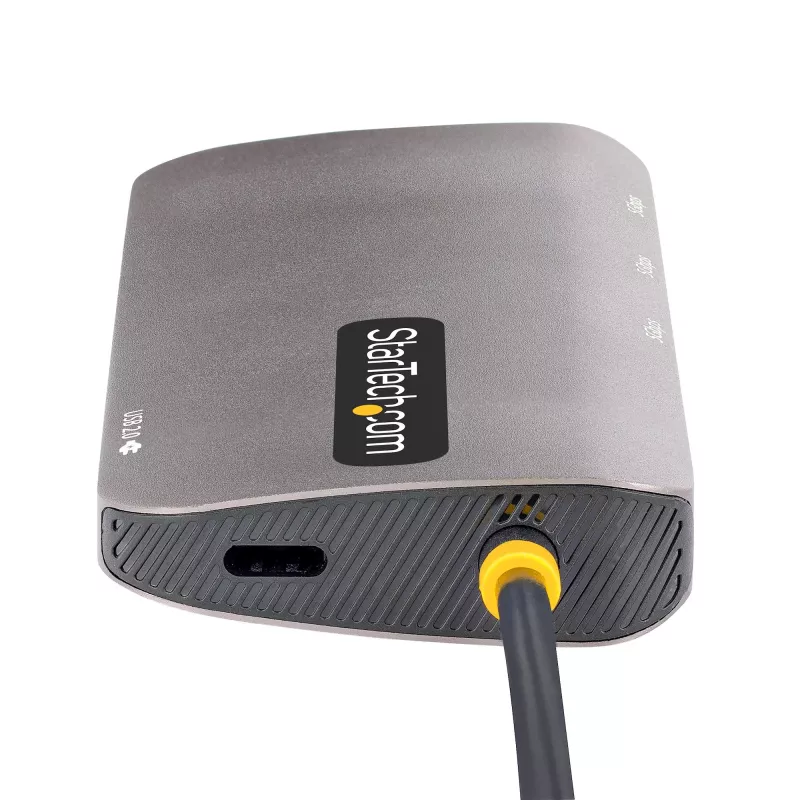StarTech.com Adaptador multiporta USB-C, vídeo HDMI 4K 60Hz, hub USB de 3 portas 5Gbps, 100W Power Delivery Pass-Through, GbE, cabo de 30 cm, mini dock de viagem, dock para portátil
