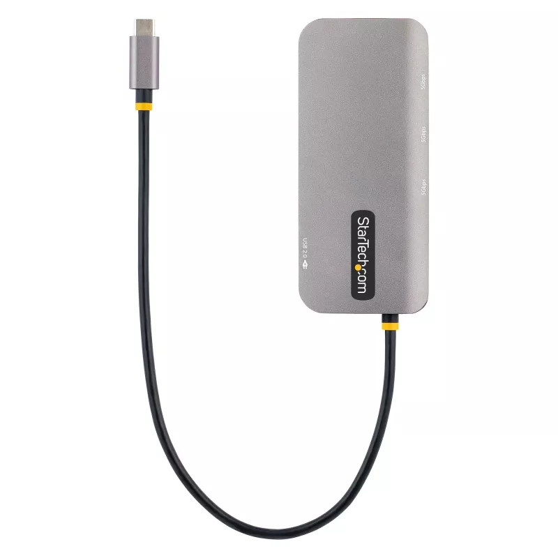 StarTech.com Adaptador multiporta USB-C, vídeo HDMI 4K 60Hz, hub USB de 3 portas 5Gbps, 100W Power Delivery Pass-Through, GbE, cabo de 30 cm, mini dock de viagem, dock para portátil