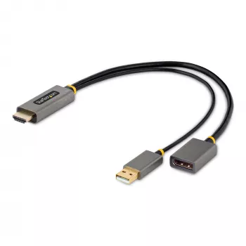 StarTech.com Cabo adaptador HDMI para DisplayPort de 30cm, conversor ativo 4K 60Hz HDMI 2.0 para DP 1.2, HDR, alimentação por bus USB, fonte HDMI para monitor DisplayPort para portáteis/PCs
