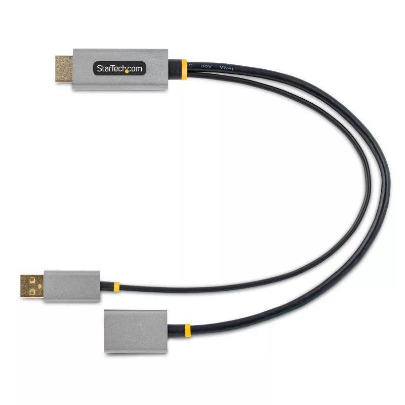 StarTech.com Cabo adaptador HDMI para DisplayPort de 30cm, conversor ativo 4K 60Hz HDMI 2.0 para DP 1.2, HDR, alimentação por bus USB, fonte HDMI para monitor DisplayPort para portáteis/PCs