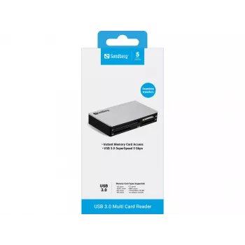 Sandberg Leitor de cartões múltiplo USB 3.0
