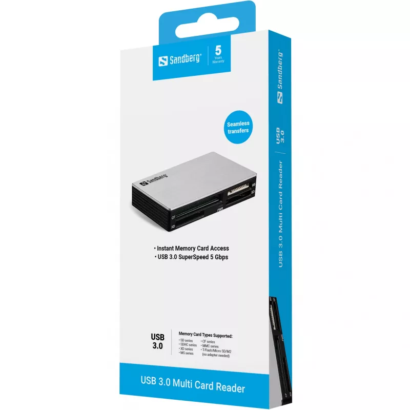 Sandberg Leitor de cartões múltiplo USB 3.0