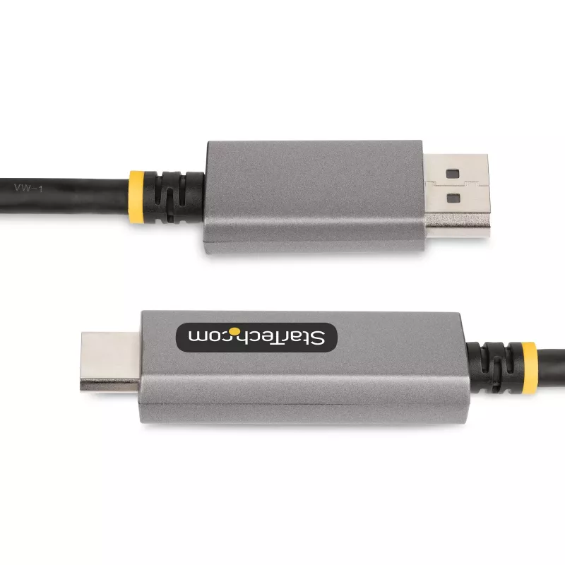 StarTech.com Cabo adaptador DisplayPort para HDMI de 2 m, 8K 60Hz, 4K 144Hz, HDR10, conversor de vídeo ativo DP 1.4 para HDMI 2.1, desktop DisplayPort para monitor HDMI, M/M - cabo DisplayPort para HDMI