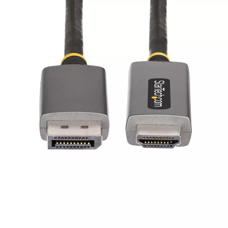StarTech.com Cabo adaptador DisplayPort para HDMI de 2 m, 8K 60Hz, 4K 144Hz, HDR10, conversor de vídeo ativo DP 1.4 para HDMI 2.1, desktop DisplayPort para monitor HDMI, M/M - cabo DisplayPort para HDMI