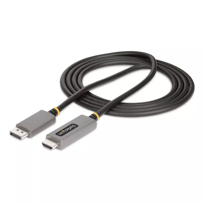 StarTech.com Cabo adaptador DisplayPort para HDMI de 2 m, 8K 60Hz, 4K 144Hz, HDR10, conversor de vídeo ativo DP 1.4 para HDMI 2.1, desktop DisplayPort para monitor HDMI, M/M - cabo DisplayPort para HDMI