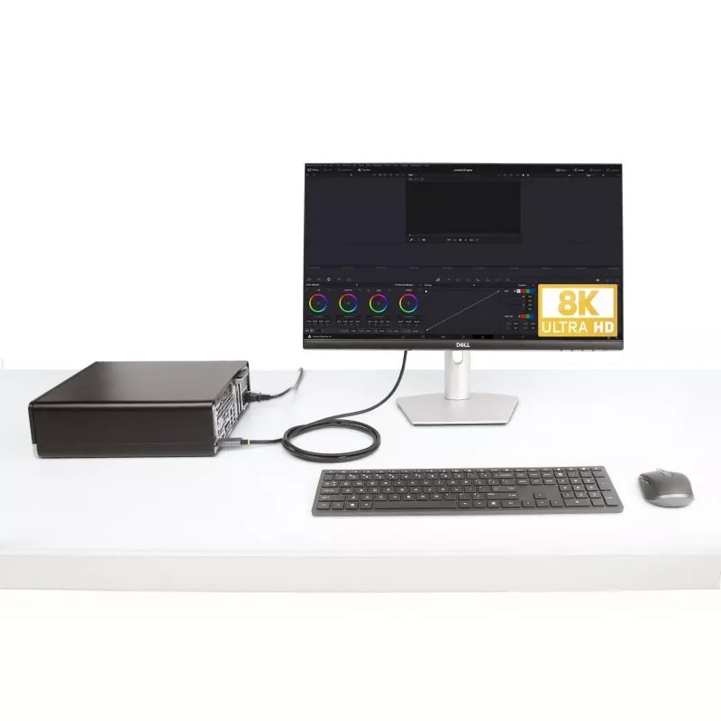 StarTech.com Cabo adaptador DisplayPort para HDMI de 2 m, 8K 60Hz, 4K 144Hz, HDR10, conversor de vídeo ativo DP 1.4 para HDMI 2.1, desktop DisplayPort para monitor HDMI, M/M - cabo DisplayPort para HDMI