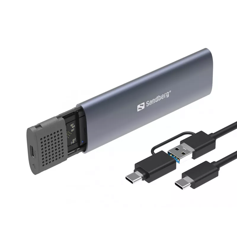 Caixa Sandberg USB 3.2 para SSD M.2+NVMe