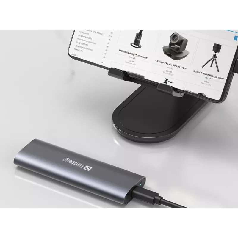 Caixa Sandberg USB 3.2 para SSD M.2+NVMe