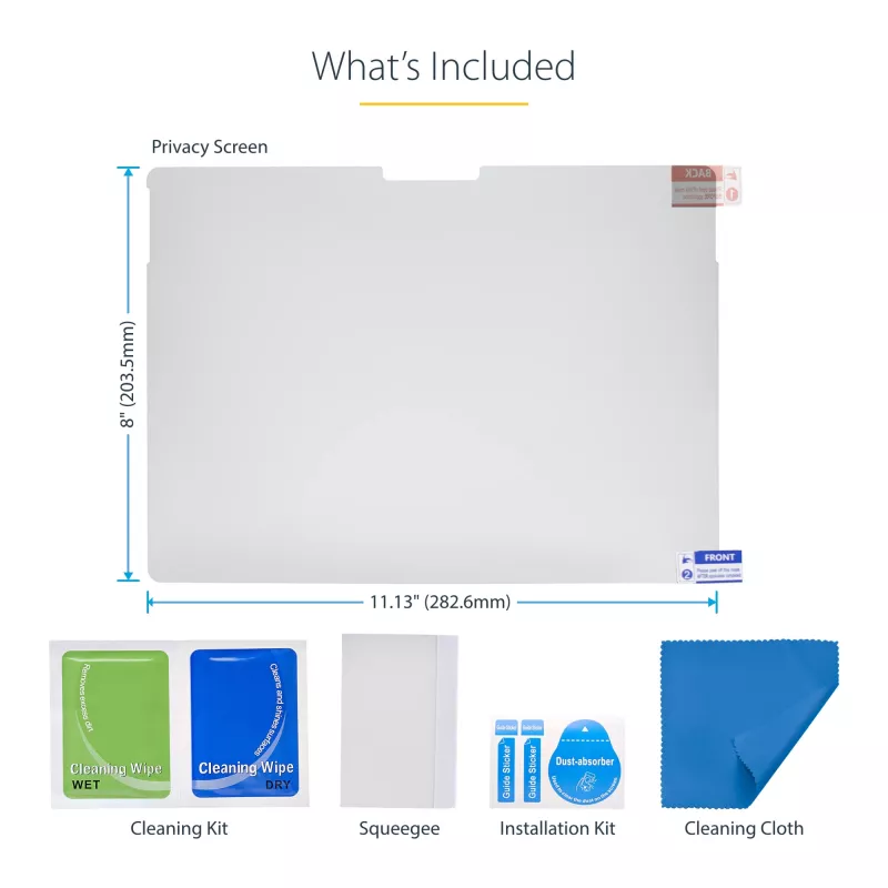 Filtro de privacidade de 4 vias StarTech.com para portátil Surface Pro 8/9/X de 13 polegadas, horizontal/vertical, compatível com toque, ângulo de visão de +/- 30°, bloqueia até 51% de luz azul, antirreflexo