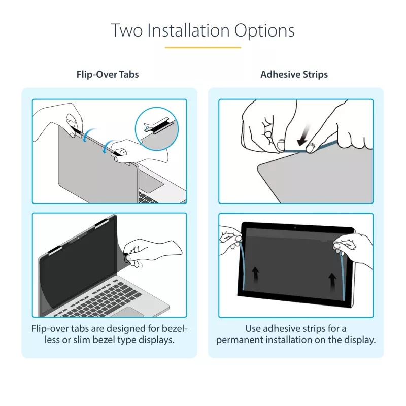 Película de privacidade flip-over StarTech.com de 14 polegadas 16:10 com toque, filtro de privacidade antirreflexo, proteção para ecrã de portátil com redução de 51% de luz azul