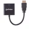 Manhattan 151467 conversor de HDMI para VGA, HDMI macho para VGA fêmea, porta de alimentação Micro-USB opcional, 22 cm, preto
