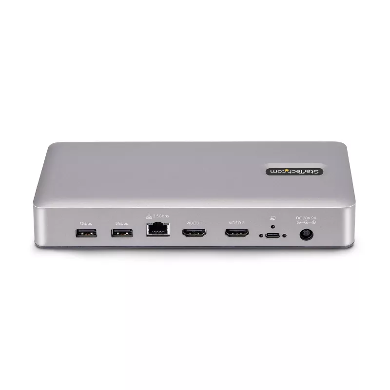 Docking station StarTech.com USB4 para dois monitores, HDMI duplo 4K 120Hz ou único 8K 60Hz, carregamento de portátil 100W, 2,5GbE, dock USB-C multi-monitor, sem drivers