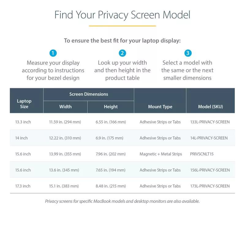 Filtro de privacidade StarTech.com para portátil 39,6 cm (15,6 polegadas) 16:9, proteção antirreflexo com redução de 51% de luz azul, proteção para ecrã de portátil com ângulo de visão de ±30 graus, mate/brilhante