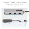 Adaptador multiportas StarTech.com USB-C com dongle USB-C para USB-A acoplado, HDMI duplo (4K30Hz/1080p60Hz), 3x USB-A 5Gbps, mini dock de viagem, docking station para portátil, cabo de 1,3ft/40cm