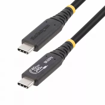 Cabo StarTech.com USB4 de 1m (3,3ft), cabo USB-C certificado USB-IF, 40Gbps, 240W Power Delivery PD 3.1 EPR, 8K 60Hz, cabo de transferência de dados USB Type-C, compatível com portas Thunderbolt/USB 3.2