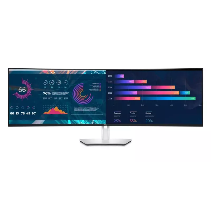 Monitor DELL UltraSharp U4924DW 124,5 cm (49 polegadas) 5120 x 1440 píxeis 5K Ultra HD LCD preto, prateado