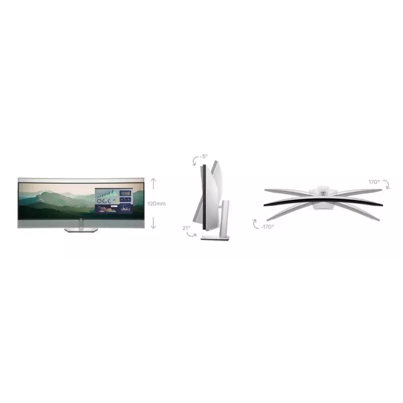 Monitor DELL UltraSharp U4924DW 124,5 cm (49 polegadas) 5120 x 1440 píxeis 5K Ultra HD LCD preto, prateado