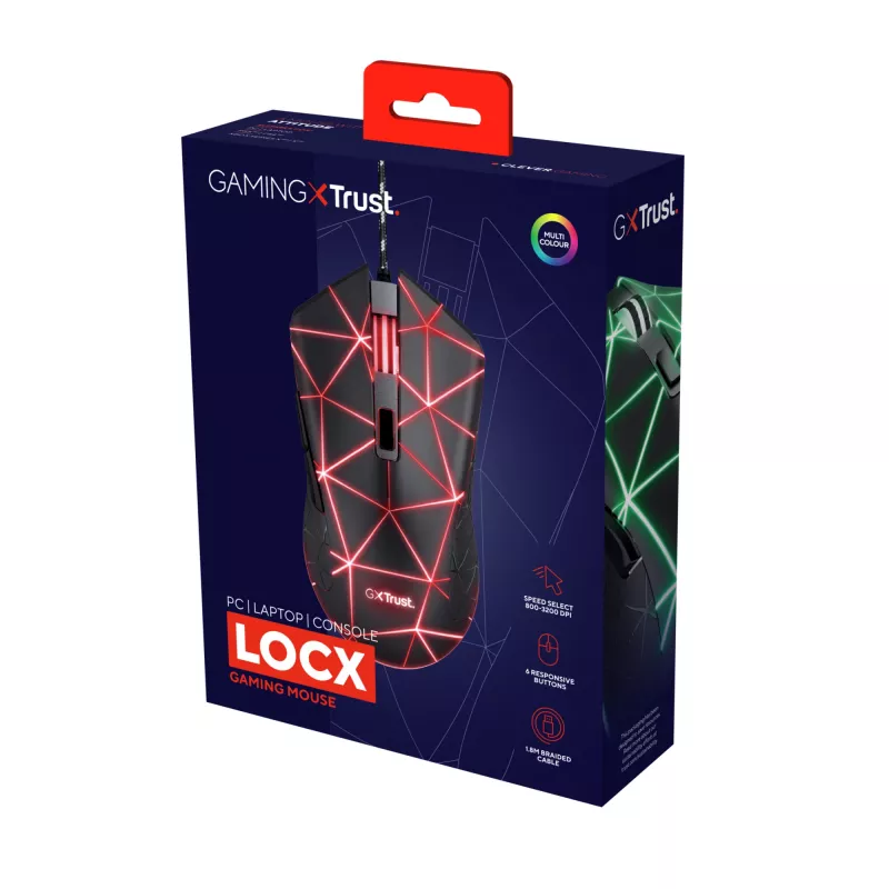 Rato gaming Trust GXT 133 Locx para destro USB Type-A ótico 4000 DPI